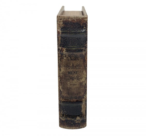 Hohles Buch mit Geheimfach MENU Buchversteck Antik-Stil