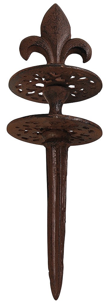 Gartenschlauch Umlenkrolle Lilie Schlauchführung Gusseisen Antik-Stil Braun