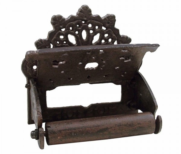 Toilettenpapierhalter Nostalgie Gusseisen Rustikal Antik-Stil Braun