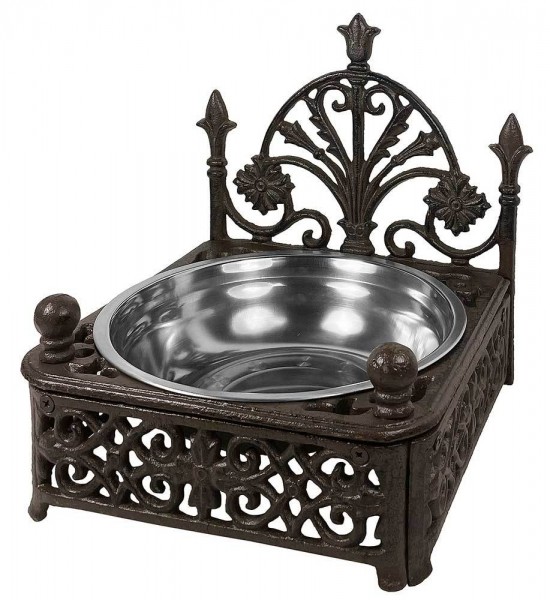 Futternapf Gusseisen Braun Nostalgie Fressnapf Hund Katze Antik-Stil Vintage