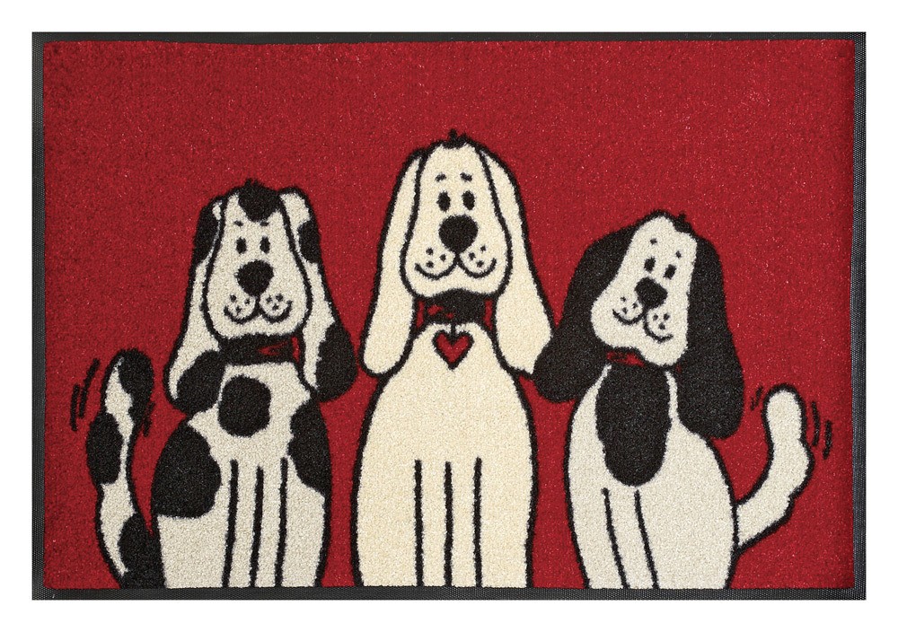 wash+dry Fußmatte THREE DOGS waschbar 50x75cm