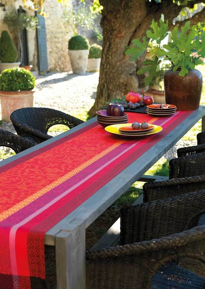 Le Jacquard Français Tischläufer Provence Gariguette 100% Baumwolle 55 x 150 cm Le Jacquard Français Tischläufer Provence Gariguette 100% Baumwolle 55 x 150 cm