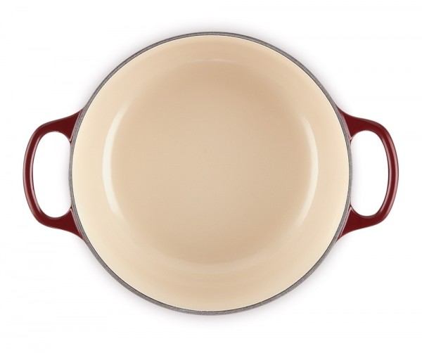 Le Creuset Bräter Signature Rund Gusseisen Garnet (Rhone) Bordeaux-Rot