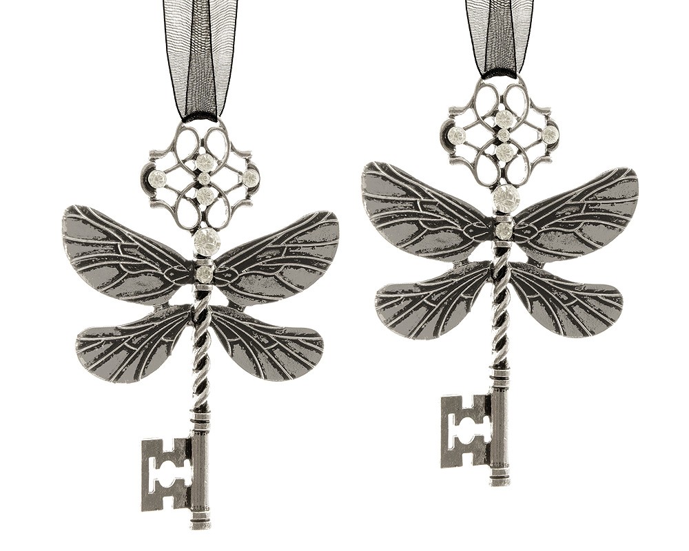 Fliegende Schlüssel mit Flügeln Silber 2 Stück Christbaumschmuck Weihnachtsdeko Fliegende Schlüssel mit Flügeln Silber 2 Stück Christbaumschmuck Weihnachtsdeko