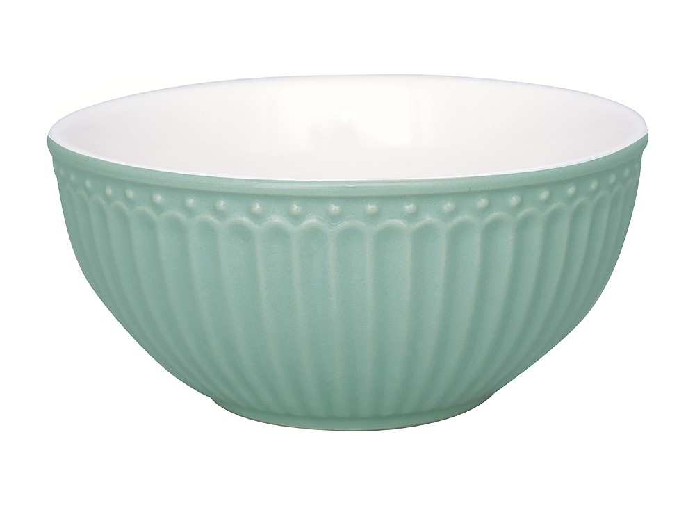 Greengate Müslischale Alice Dusty Mint Steingut Grün 14cm