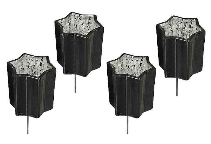 Teelichthalter mit Stecker 4 Stück Glas Stern Schwarz für Adventskranz Teelichthalter mit Stecker 4 Stück Glas Stern Schwarz für Adventskranz
