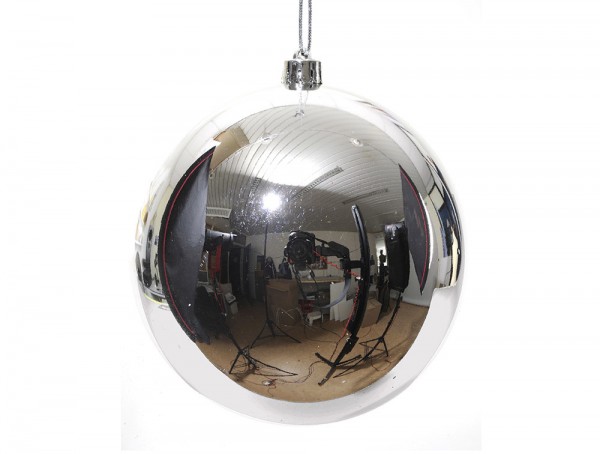 Riesige Christbaumkugel silber glanz Weihnachtskugel 25cm