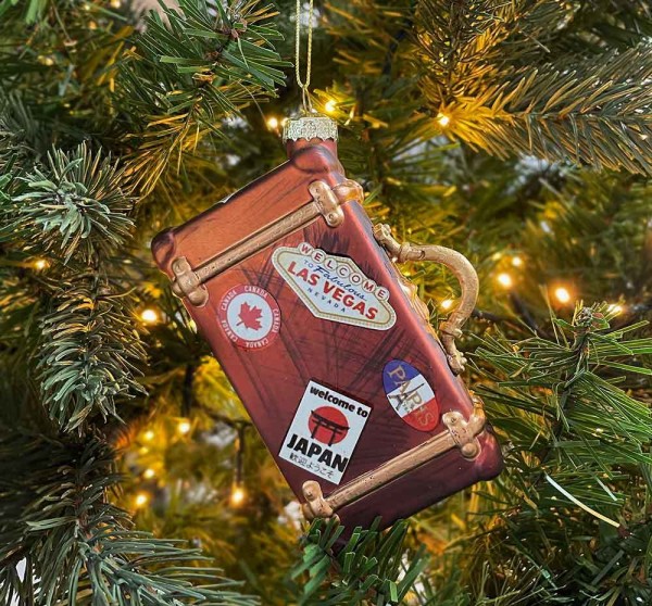 Christbaumschmuck Koffer Reisegepäck Echt Glas Christbaumanhänger Weihnachten
