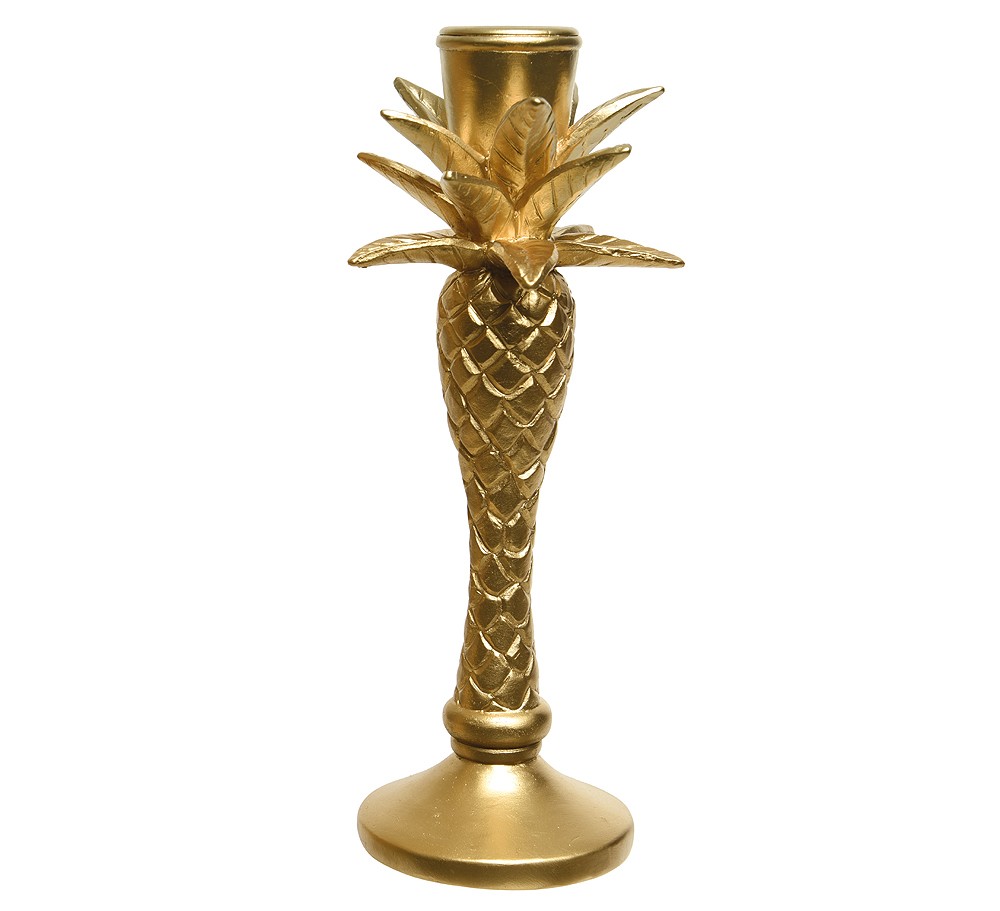 Kerzenhalter Palme gold Kerzenständer 1-flammig Kerzenleuchter Karibik Tropen H 20,5cm