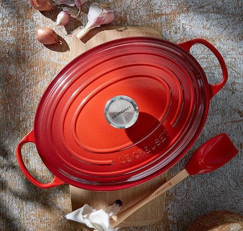 Le Creuset Bräter Signature Oval Gusseisen Kirschrot 31cm