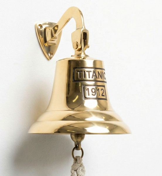 Schiffsglocke Titanic 1912 Wandglocke Messing Tür Glocke Maritim ⌀ 12 cm
