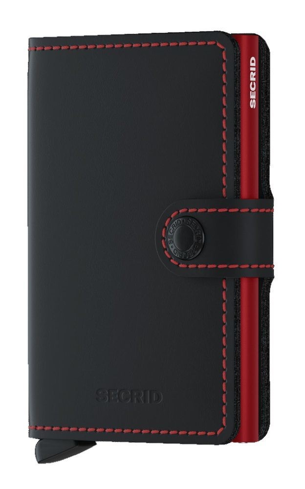 Secrid Miniwallet Matte Black-Red Leder