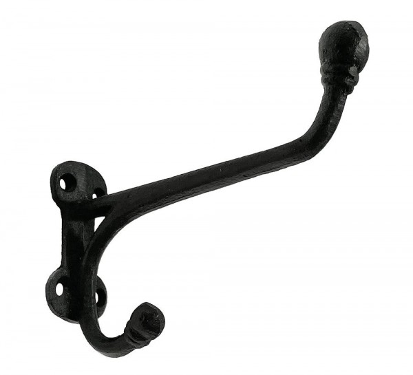 Garderobenhaken Gusseisen Schwarz Vintage Doppelhaken Wandgarderobe Antik-Stil