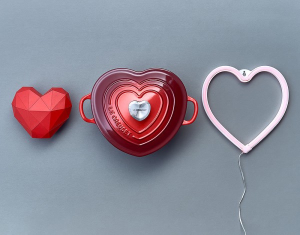 Le Creuset Herzknauf Deckelknopf Herzform Edelstahl