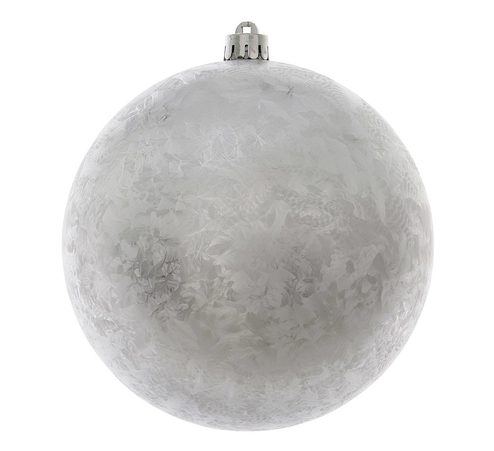 Große Christbaumkugel Gefrostet Silber Geeist Weihnachtsbaumkugel 20cm