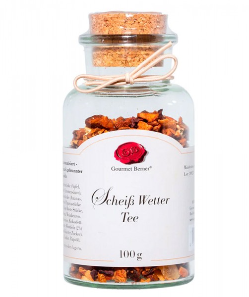 Gourmet Berner Scheiß Wetter Tee Früchtetee gebrannte Mandeln Korkenglas 100 g