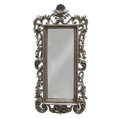 Wandspiegel Barock Silber Spiegel Antik-Stil 55x27cm |Spiegel |Wanddeko |Wohnen |ZEITZONE Shop