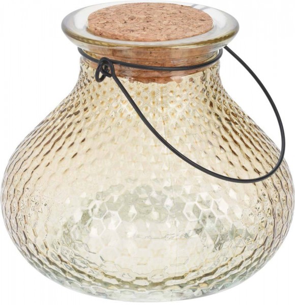 Wespenfalle Glas Gelb zum Aufhängen Landhaus Insektenfalle Vintage-Stil 13cm