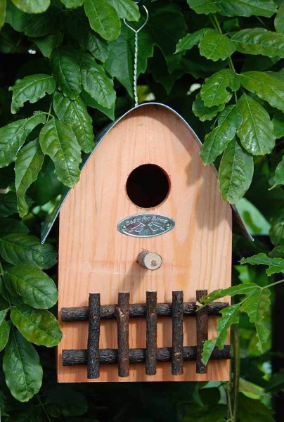 Vogelhaus Nistkasten Holz Orange Vogelfutterhaus 21cm