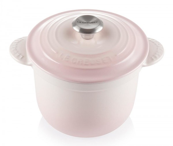 Le Creuset Cocotte Every Gusseisen mit Poteriedeckel Shell Pink 18cm