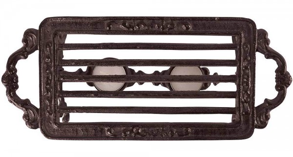 Rustikales Stövchen Warmhalteplatte 2-flammig Landhaus Eisen Antik-Stil