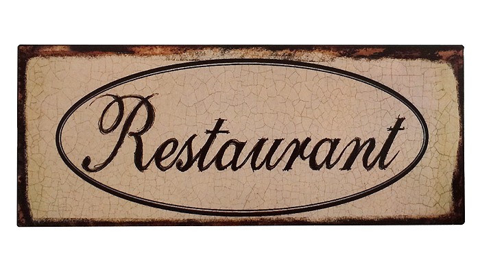 Nostalgisches Blechschild "Restaurant" Vintage 50x20cm
