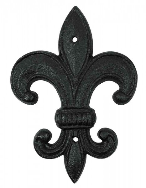 Lilie Deko Gusseisen Französische Fleur-de-Lys für Wand Antik-Stil Schwarz