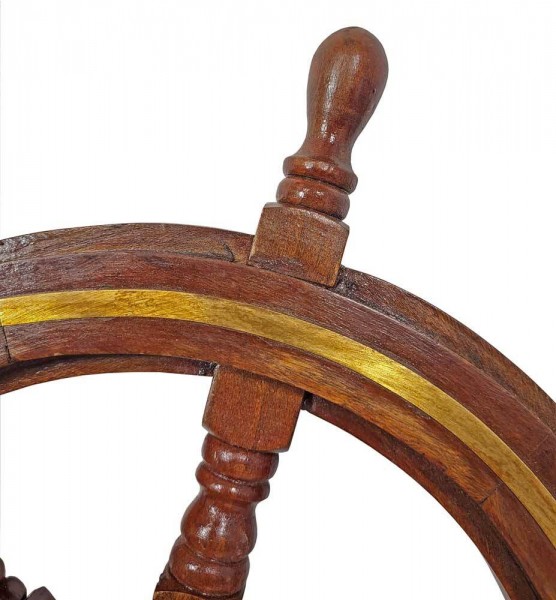 Steuerrad Ruder Schiffssteuerrad Schiff Holz Messing Maritim Nostalgie 31,5 cm