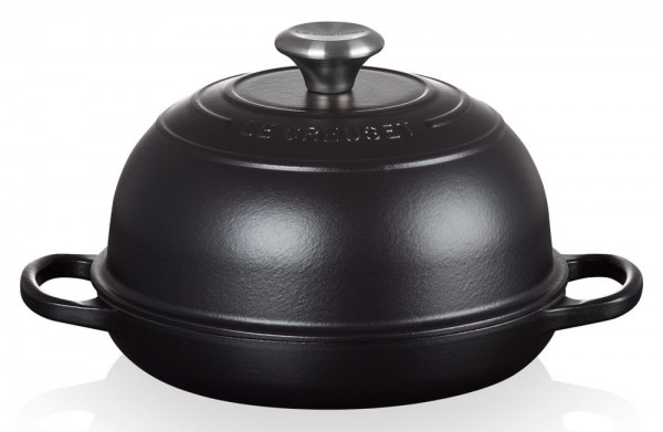 Le Creuset Brotbräter Rund Gusseisen Schwarz matt 24cm