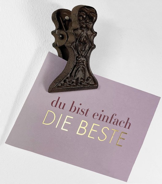 Wandkartenhalter Kartenklammer Gusseisen Braun Vintage Kartenklemme Clip 10cm