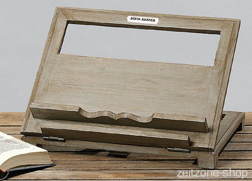 Buchständer Holz Buchstütze mit Aufbewahrungsfach orientalische Schnitzereien 