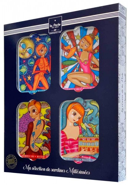 La Perle des Dieux Geschenkset Jahrgangssardinen Lulu Coralie Joulin
