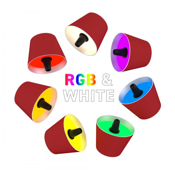 Sompex Flaschenleuchte TOP 2.0 Rot LED RGBW mit Akku