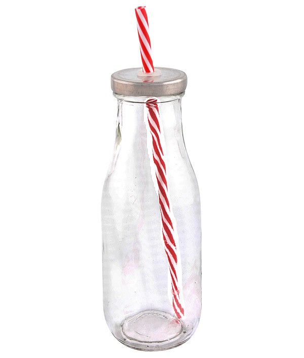 Trinkbecher Trinkhalmflasche Glas mit Deckel und Strohhalm |Picknick & Strand |Freizeit |ZEITZONE Shop