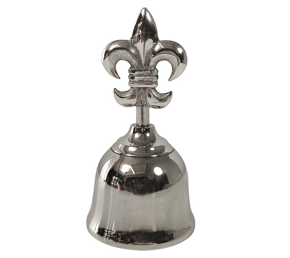 Tischglocke Lilie Tischklingel Hotelglocke Rezeptionsklingel Metall Silber Antik-Stil