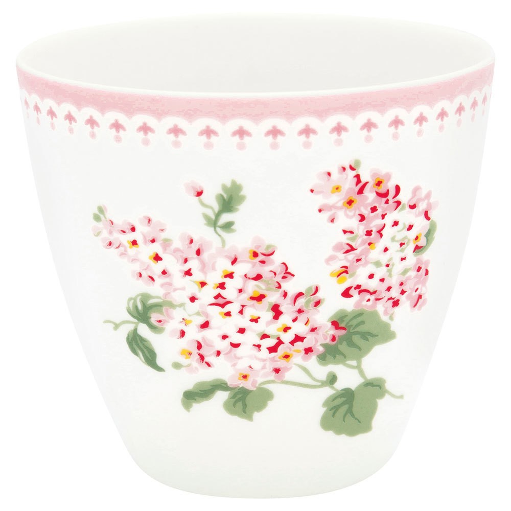 Greengate Latte Cup Luna White Tasse Steingut Weiß mit Blumen