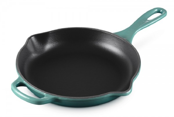 Le Creuset Brat- und Servierpfanne Gusseisen Bleu Riviera Blau 23cm