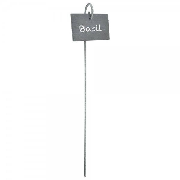 Pflanzschild Schiefer mit Gartenstecker zum Beschriften von Pflanzen, Kräutern