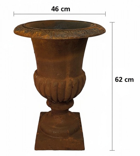 Französische Louvre Vase Groß Gusseisen Schwer Antik-Stil Edel- Rostig 62 cm