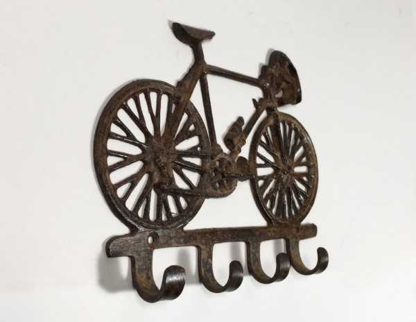 Wandgarderobe Rennrad Garderobe Fahrrad Gusseisen Antik-Stil Braun