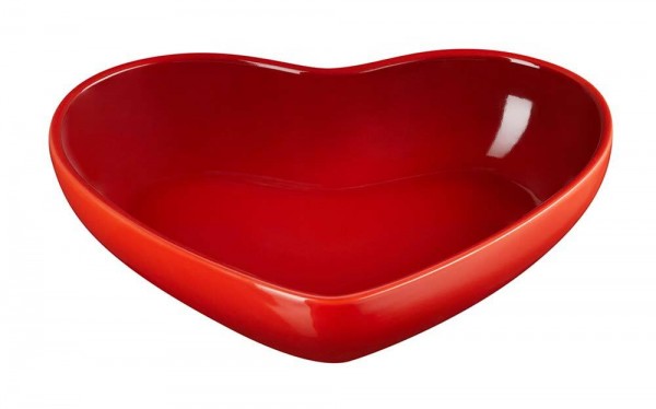 Le Creuset Schüssel Herzform Steinzeug Kirschrot 650ml