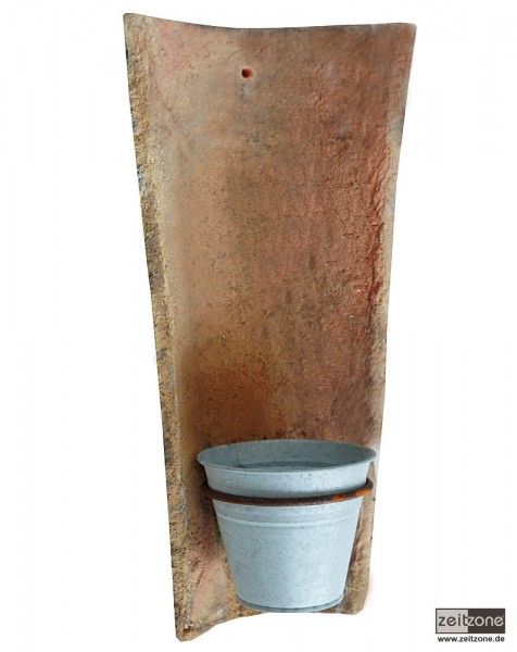 Hängetopf Echt Antiker Dachziegel Wand Blumentopf Zink Wandtopf Landhausstil