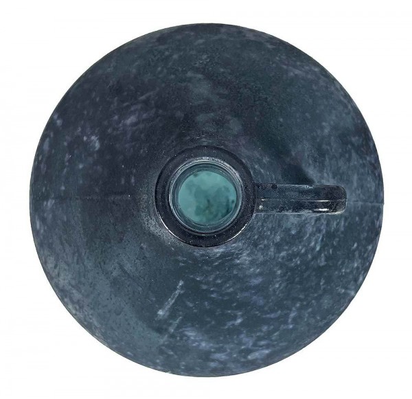 Vase Glas Grau Satiniert mit Henkel Bauchig Blumenvase Tischvase Dekovase 18cm