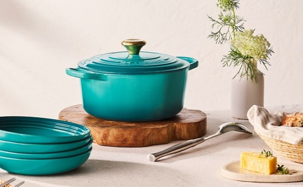 Le Creuset Bräter Signature Rund Gusseisen Bleu Riviera Blau