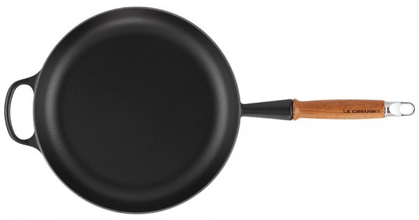 Le Creuset Bratpfanne mit Holzgriff Signature Gusseisen Schwarz