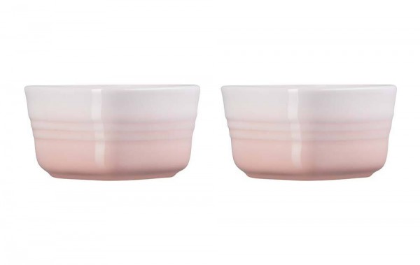Le Creuset Herzförmchen Steinzeug 2er-Set Shell Pink 10x11cm