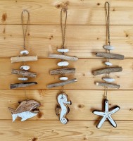 Hängedeko Set Strandgut 3 Stück Holzdeko Fisch Seestern Seepferdchen Maritim Hängedeko Set Strandgut 3 Stück Holzdeko Fisch Seestern Seepferdchen Maritim