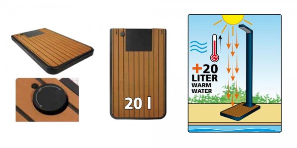 Ubbink Solaris 2 in 1 Bodenplatte Teak für Solar Gartendusche SOLARIS