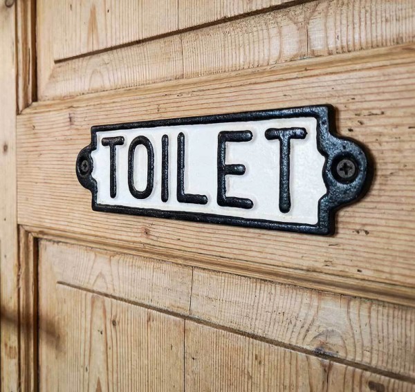 Türschild TOILET Gusseisen WC-Schild Toilettenschild Vintage Antik-Stil