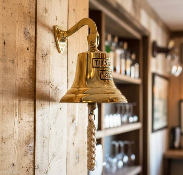 Schiffsglocke Titanic 1912 Wandglocke Messing Tür Glocke Maritim ⌀ 12 cm